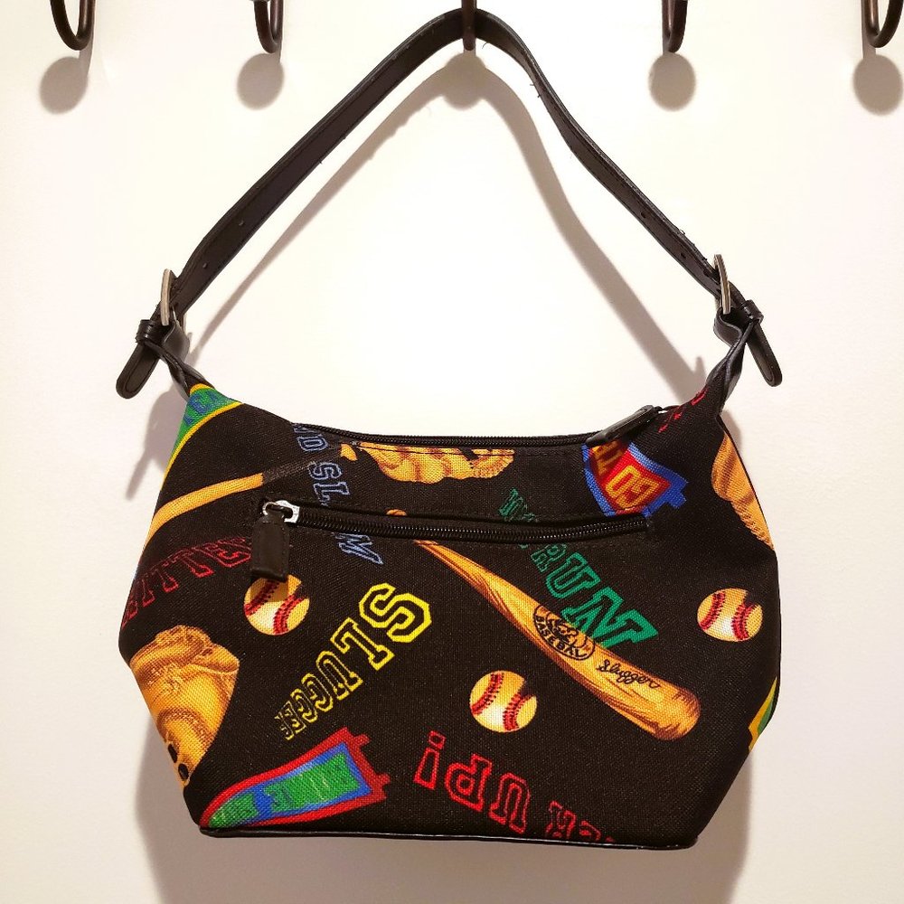 Baseball Purse Handbag Black Slugger Sparkly Home Run Sporty